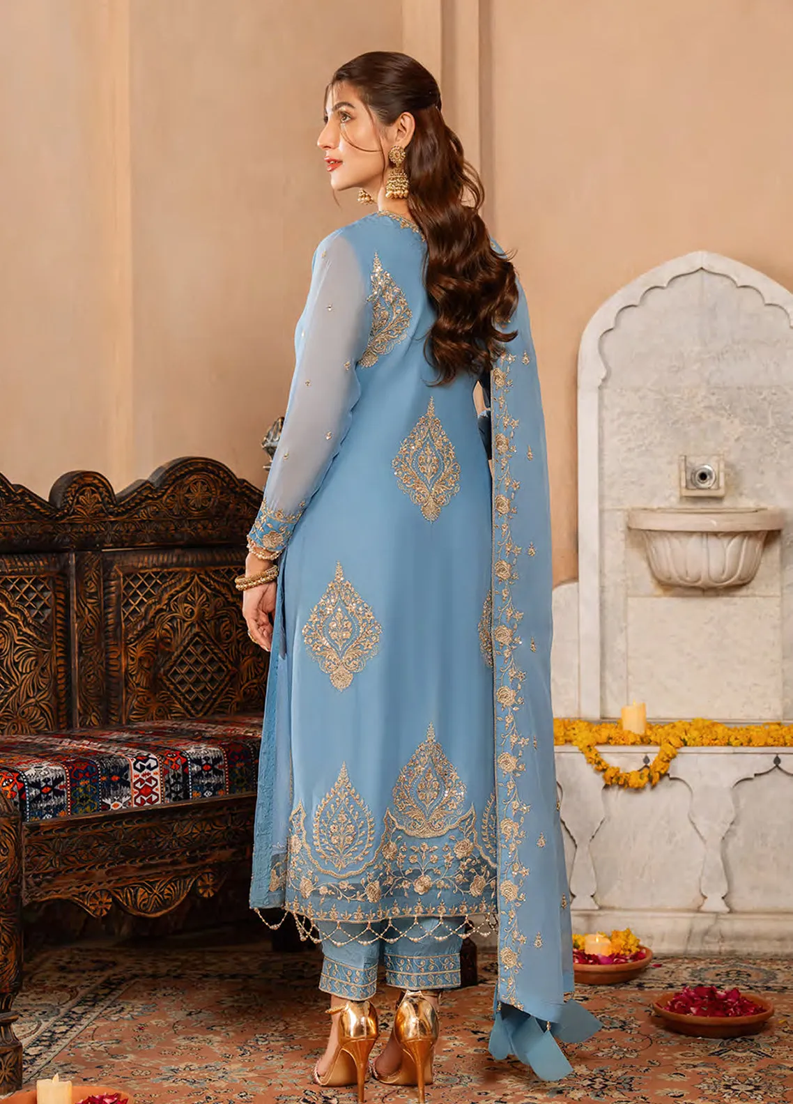 Afsanay By Shahzeb Textiles X Shireen Lakdawala Luxury Chiffon 3 Piece Unstitched Suit ST24A YASRA