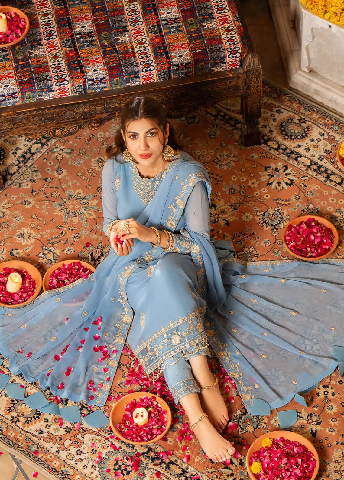 Afsanay By Shahzeb Textiles X Shireen Lakdawala Luxury Chiffon 3 Piece Unstitched Suit ST24A YASRA