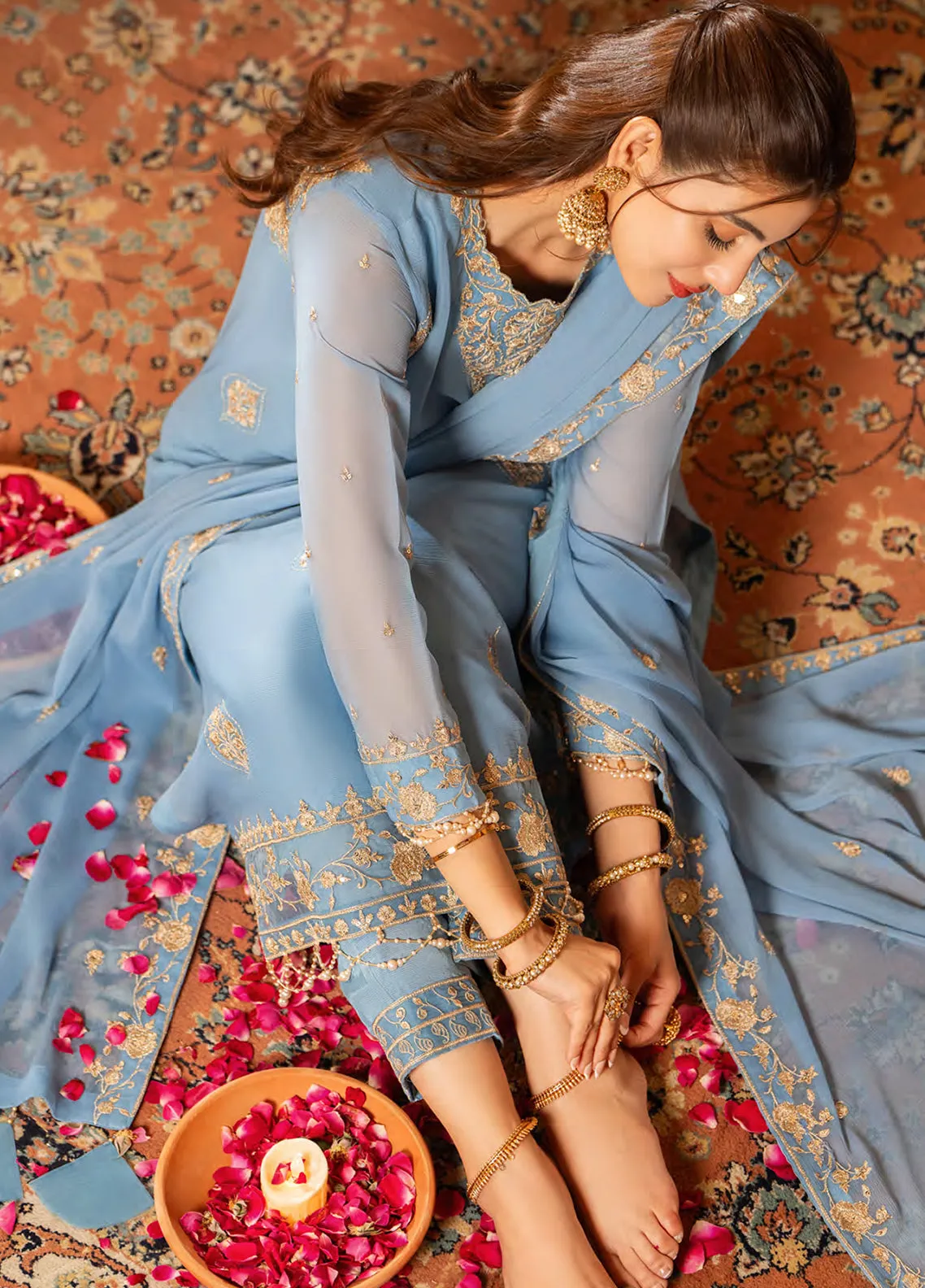 Afsanay By Shahzeb Textiles X Shireen Lakdawala Luxury Chiffon 3 Piece Unstitched Suit ST24A YASRA