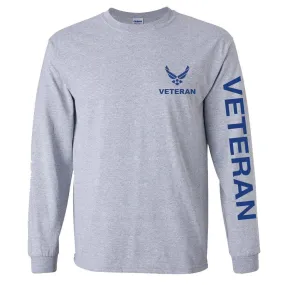 Air Force Veteran Sport Long Sleeve Shirt - Grey