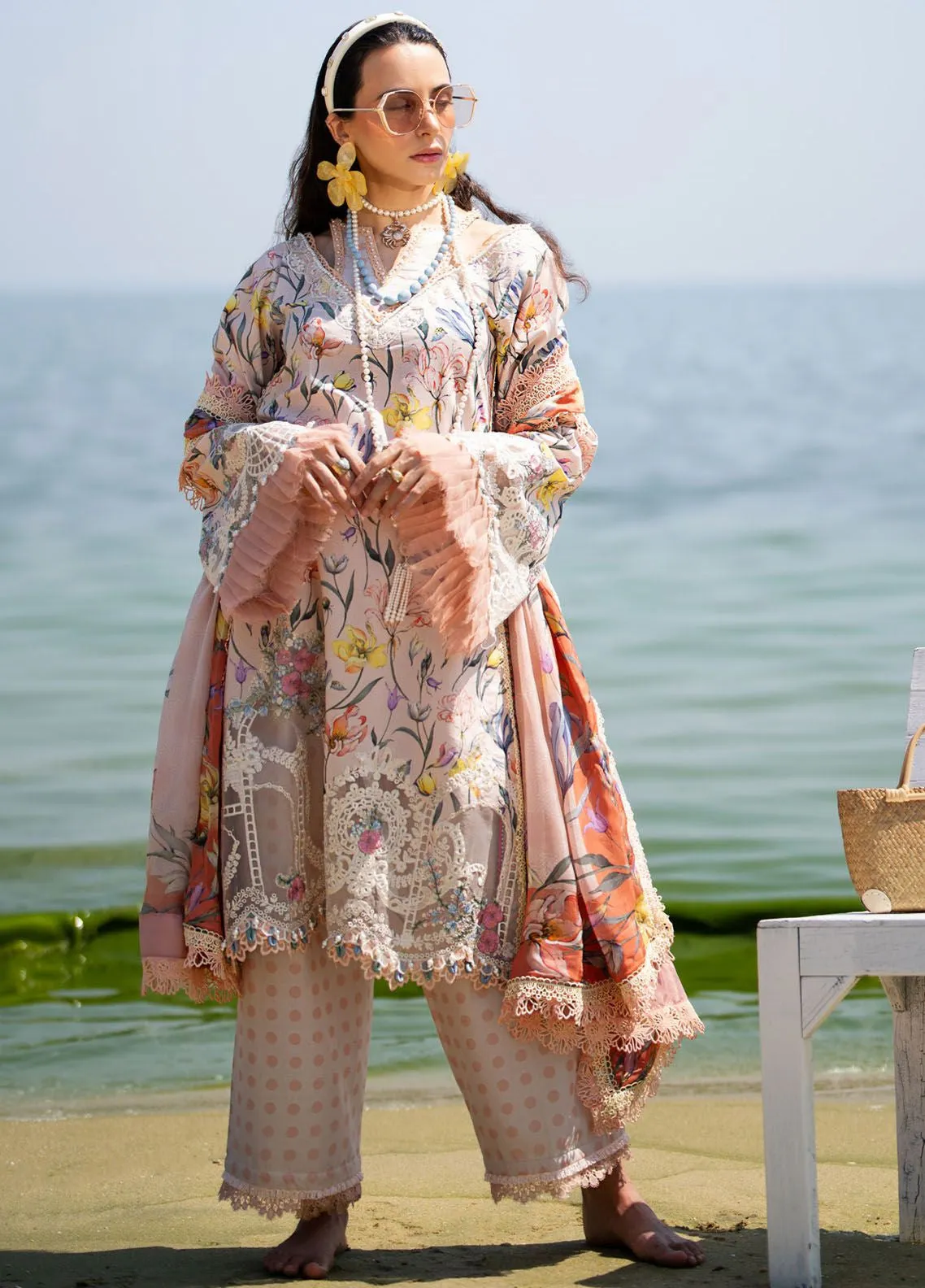 Alif By AJR Couture Signature Luxury Embroidered Lawn 3 Piece Unstitched Suit AJRC24ASLL-06 BLOOMING