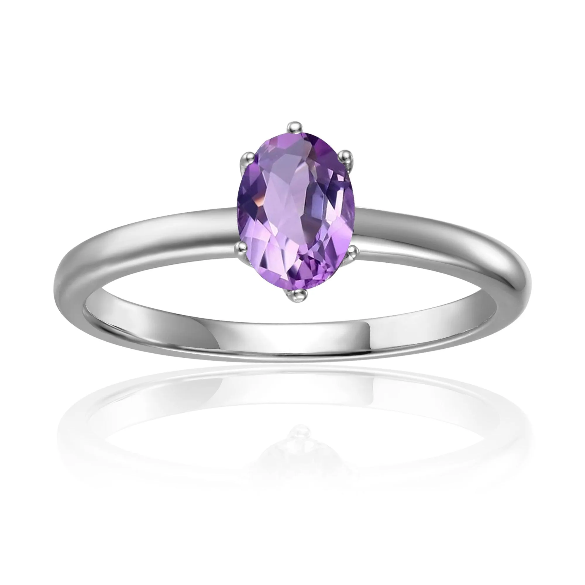 Amethyst Solitaire Ring