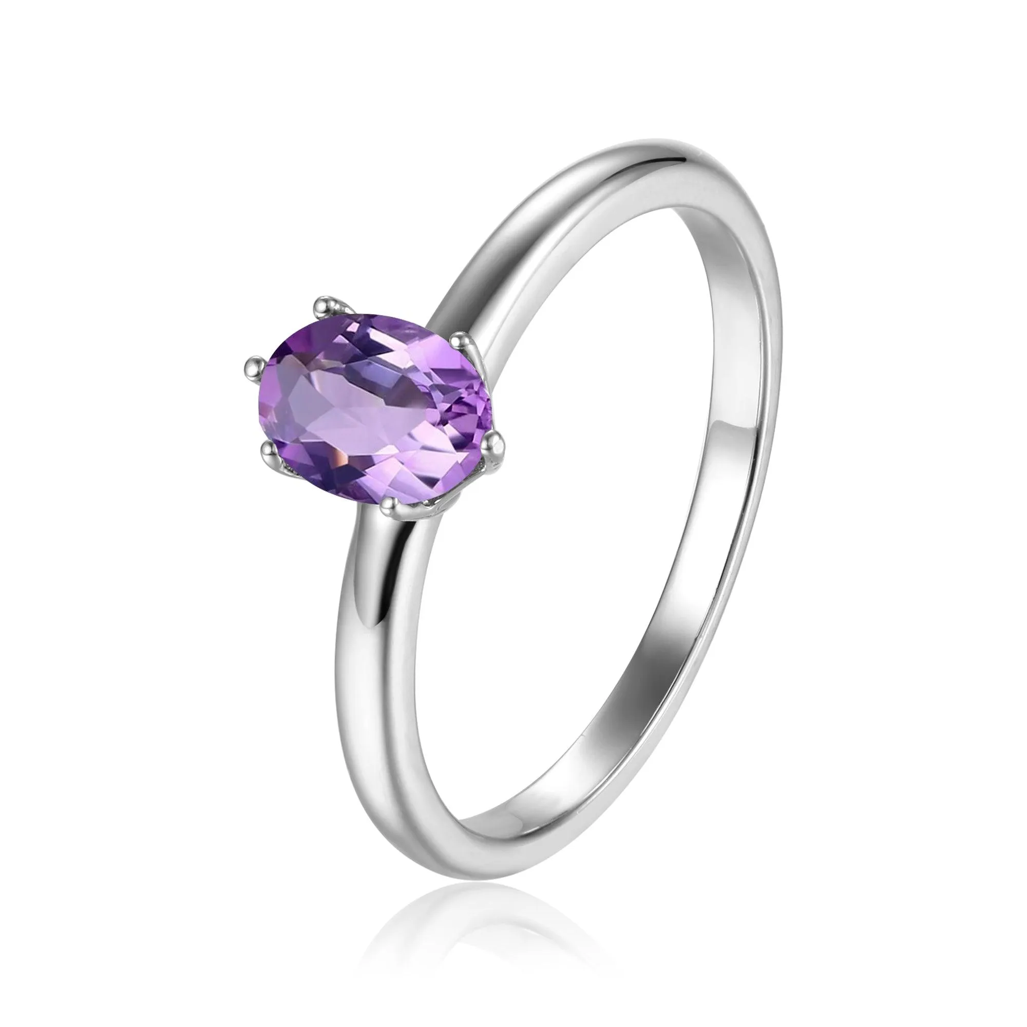 Amethyst Solitaire Ring