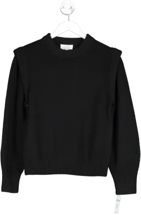 & Other Stories Black Extended Shoulder Merino Jumper UK S