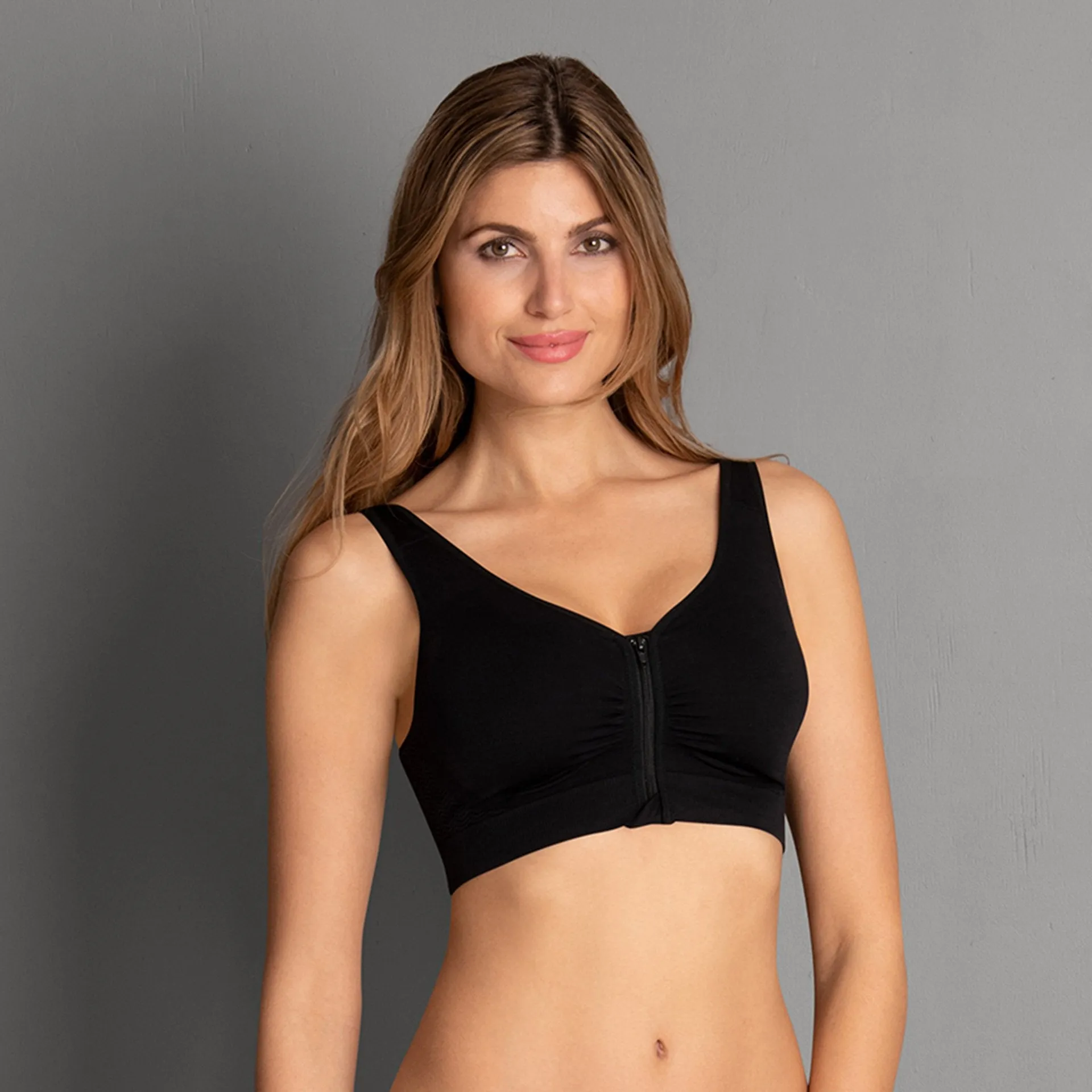 Anita Lynn Post Mastectomy Bra Bilateral - Black , Skin