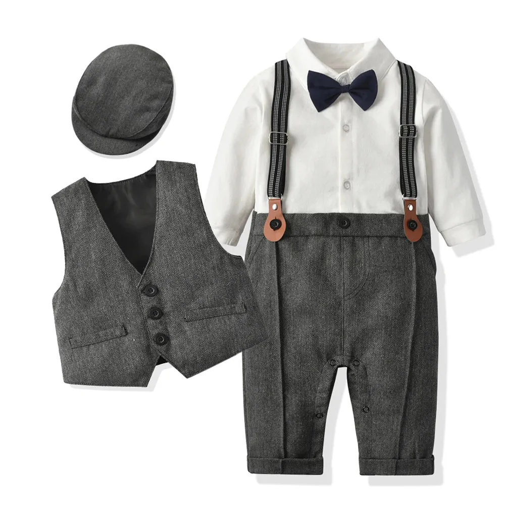 Baby Boy 2024 British Blue Khaki Formal Gentleman Set