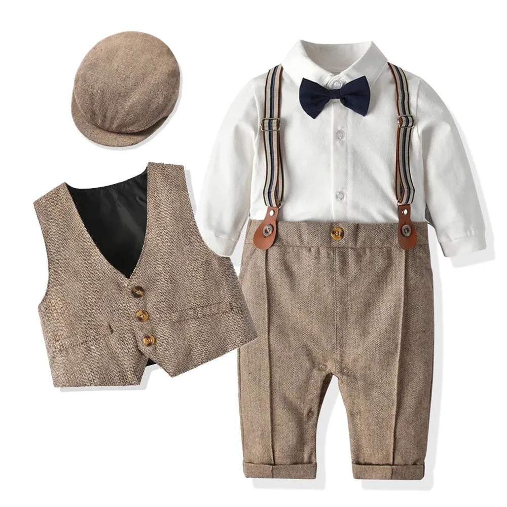 Baby Boy 2024 British Blue Khaki Formal Gentleman Set