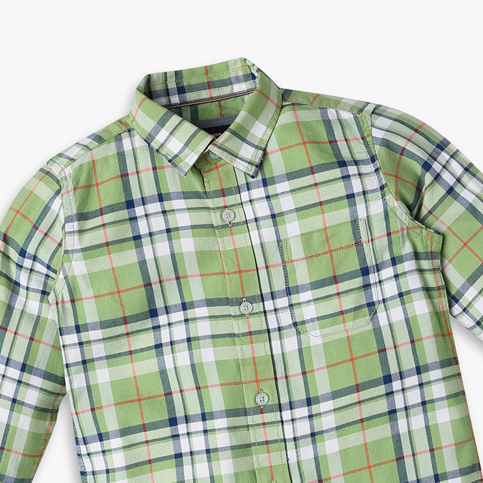 Boys Regular Fit Checkered Shirt