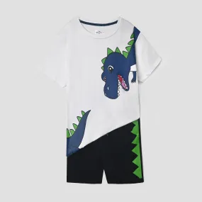 Boys Soft Cotton "Dino" Printed Suit