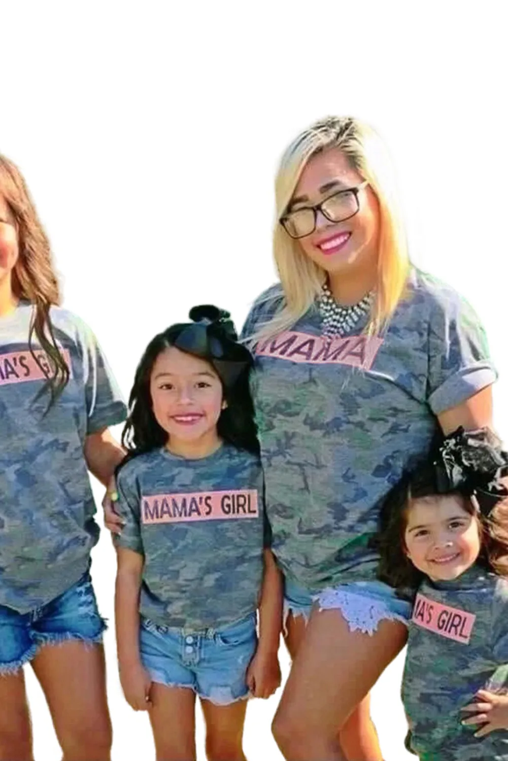 Camo Print T-shirt MAMA Graphic Tee Tops