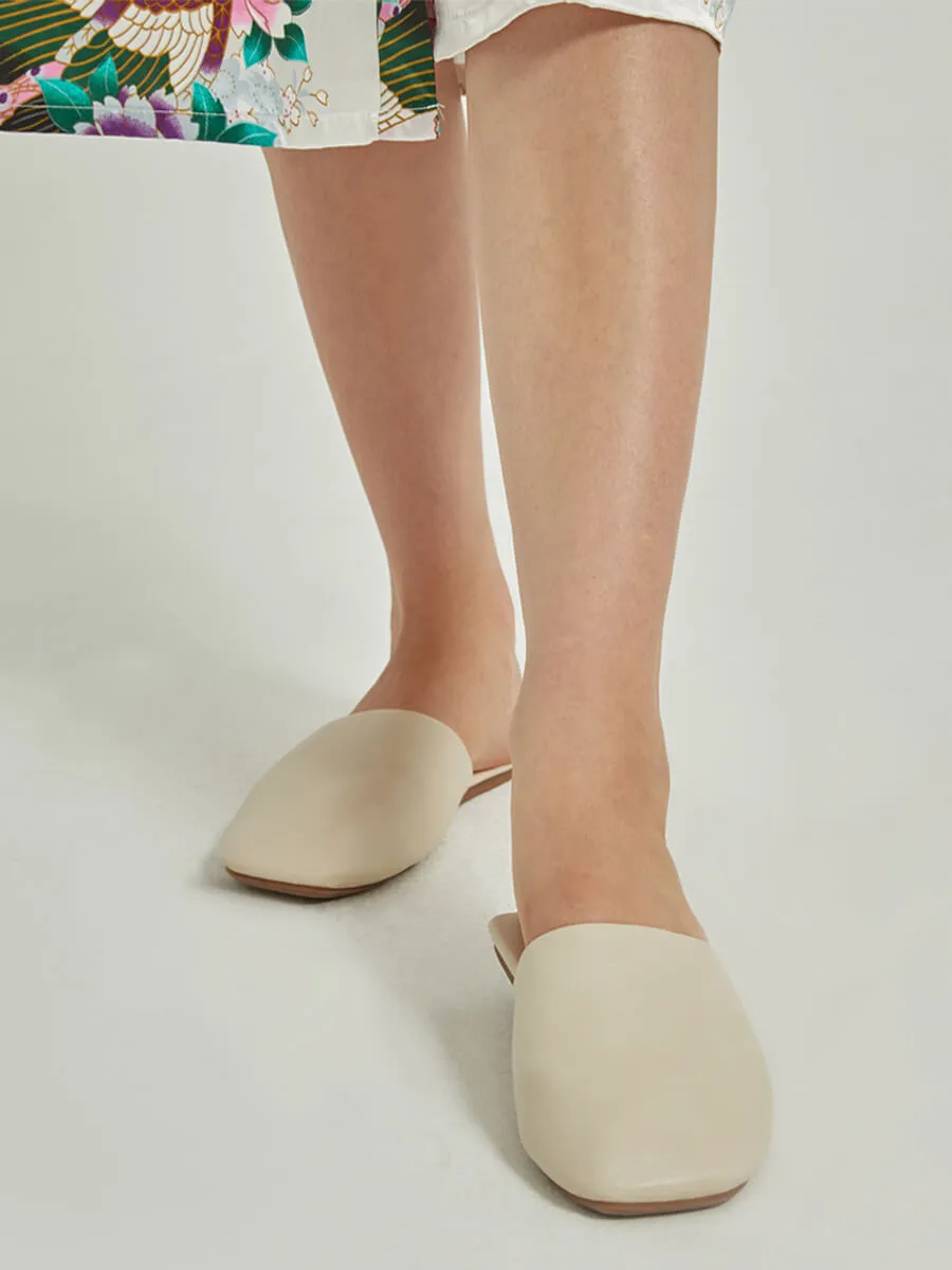 Cream Flat Bride Slipper for Wedding