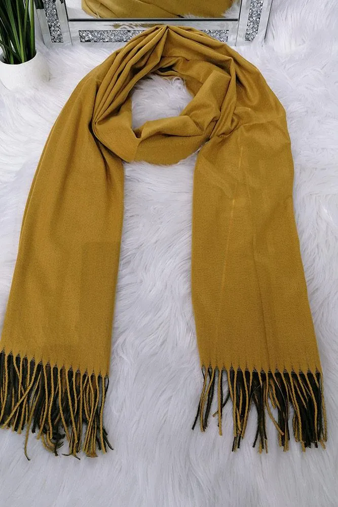 Fluffy Plain Tassels Scarves