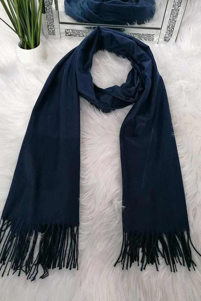 Fluffy Plain Tassels Scarves