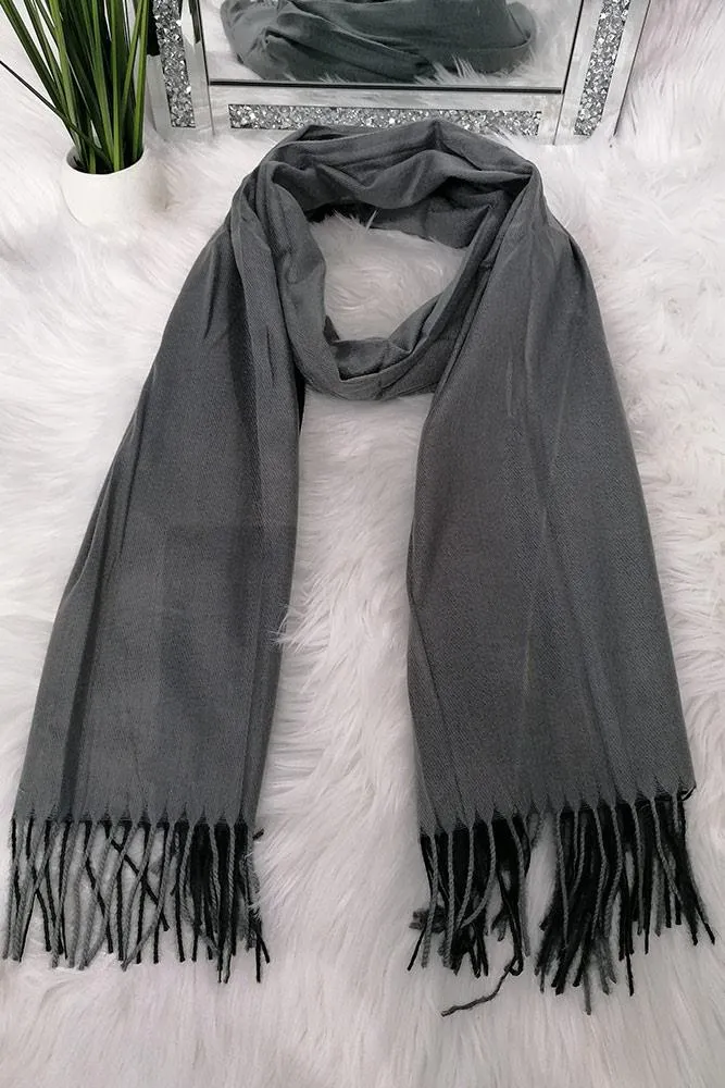 Fluffy Plain Tassels Scarves