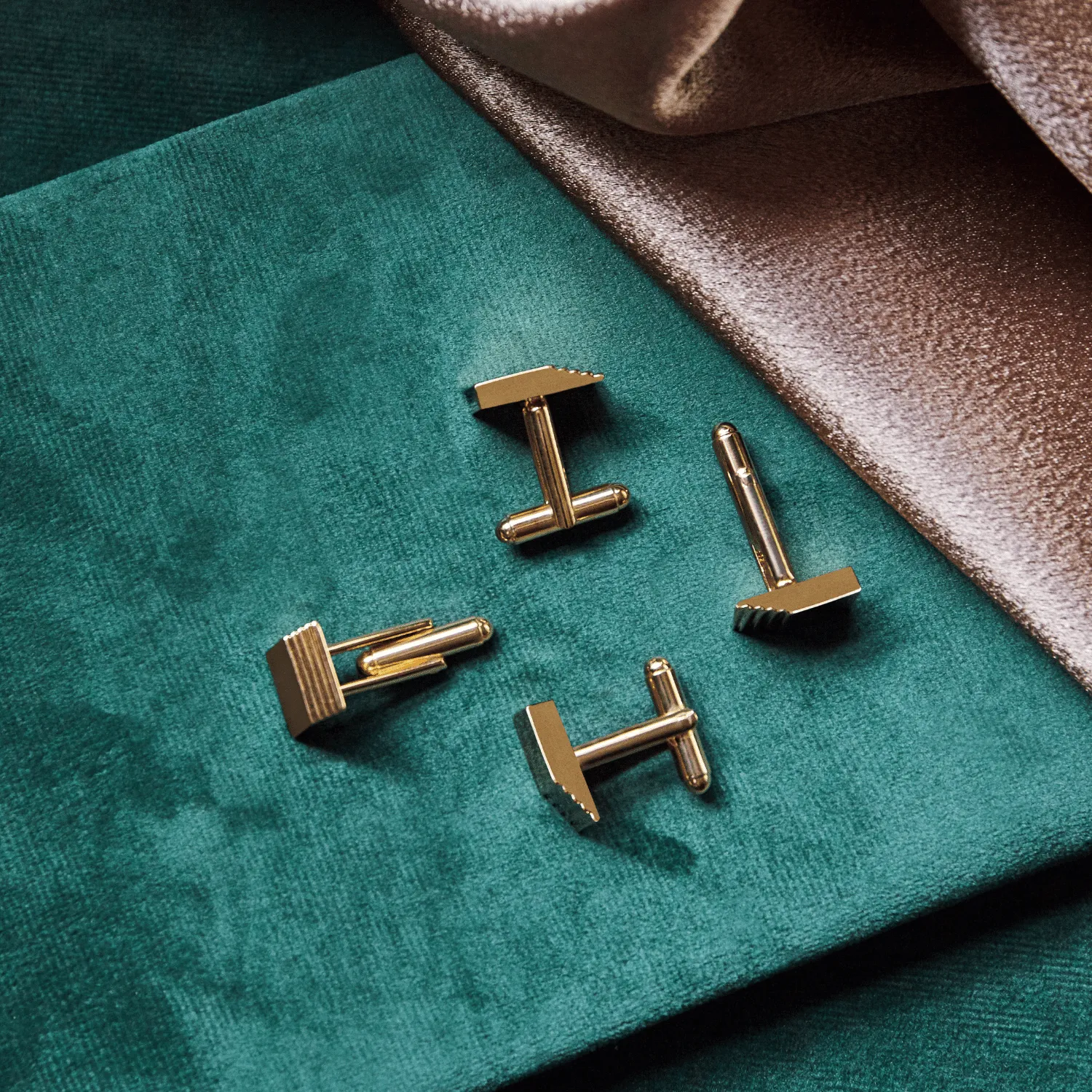 gold layered square cufflinks