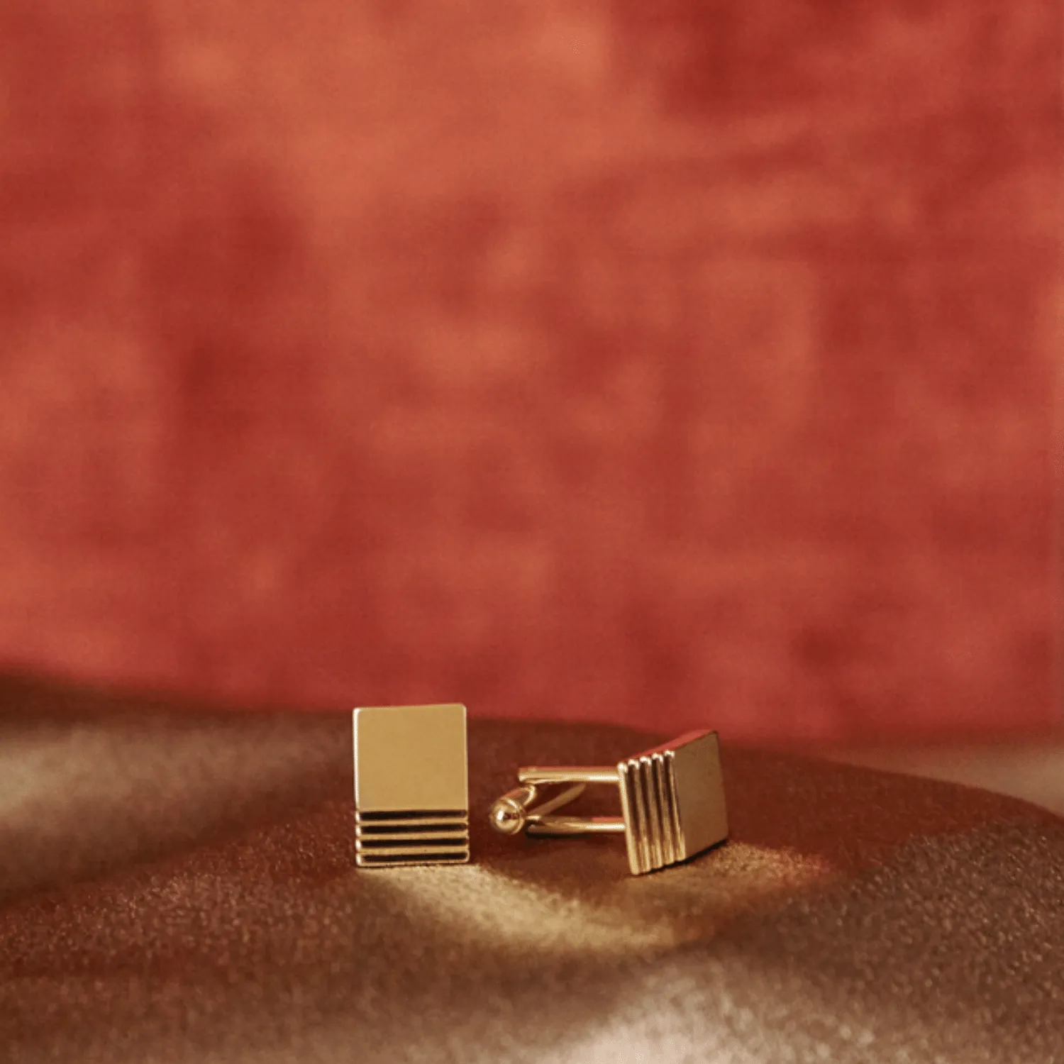 gold layered square cufflinks