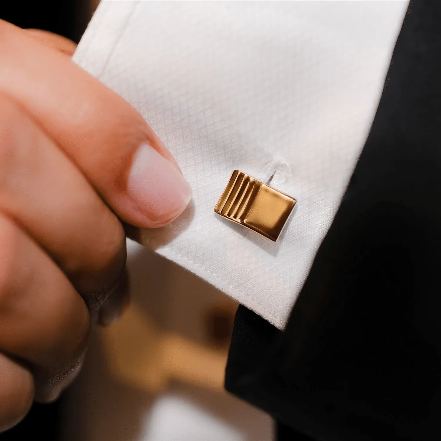 gold layered square cufflinks