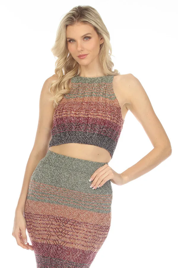 Gradient Knit Racerback Crop Top