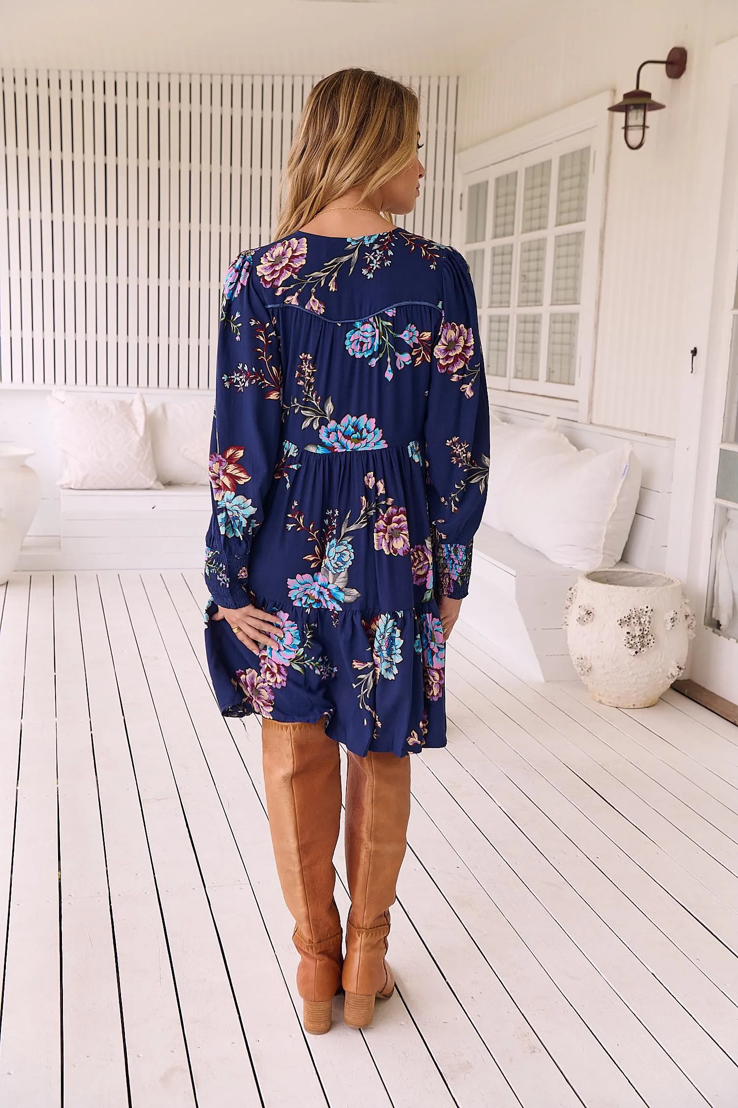 Jaase - Tracey Mini Dress with Long Sleeve - Botanica Collection