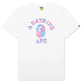 Liquid Camo College Tee - White/Pink