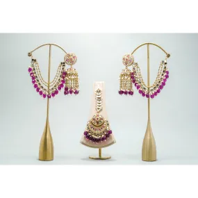 MAYA MIRROR EARRINGS AND TIKKA WITH SHAHARA