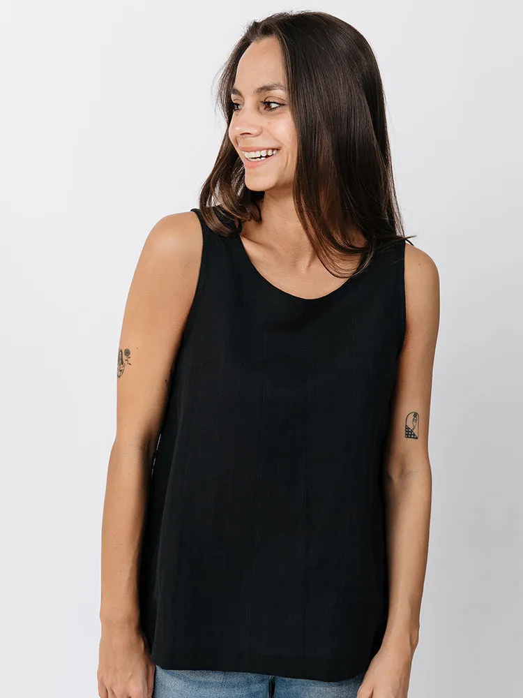 Melissa Tank - Black Linen