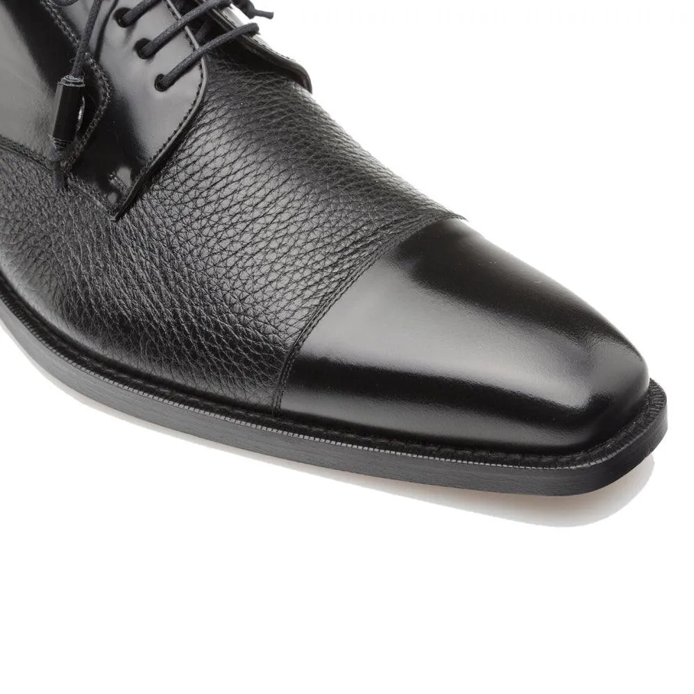 Mezlan Soka Black Cap Toe Shoes