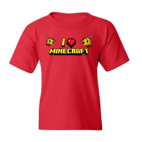 Minecraft I Heart Minecraft Kids Short Sleeve T-Shirt