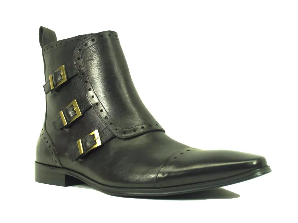 Monk Strap Zip Boots