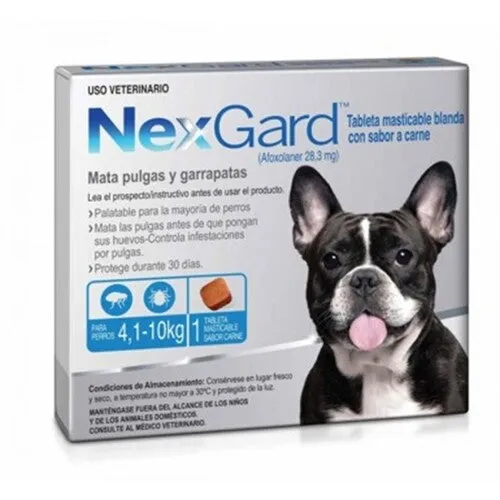 Nexgard Mediano 4.1 A 10 Kg (1 Masticable)