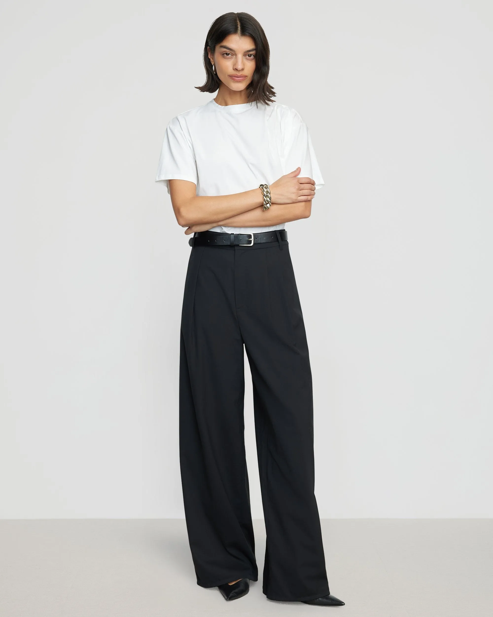 Parker Pleated Wool Blend Trouser