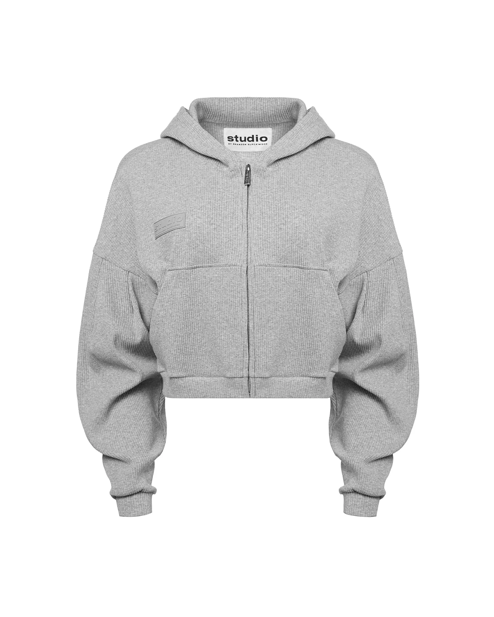 Ribbed Zip Hoodie