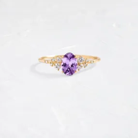 Snowdrift Ring, 0.76ct. Pinkish Purple Sri Lanka Sapphire