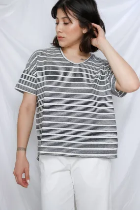 Striped V-Neck Hemp Tee