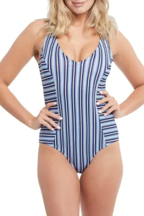 Tribal V Neck One Piece Bathing Suit