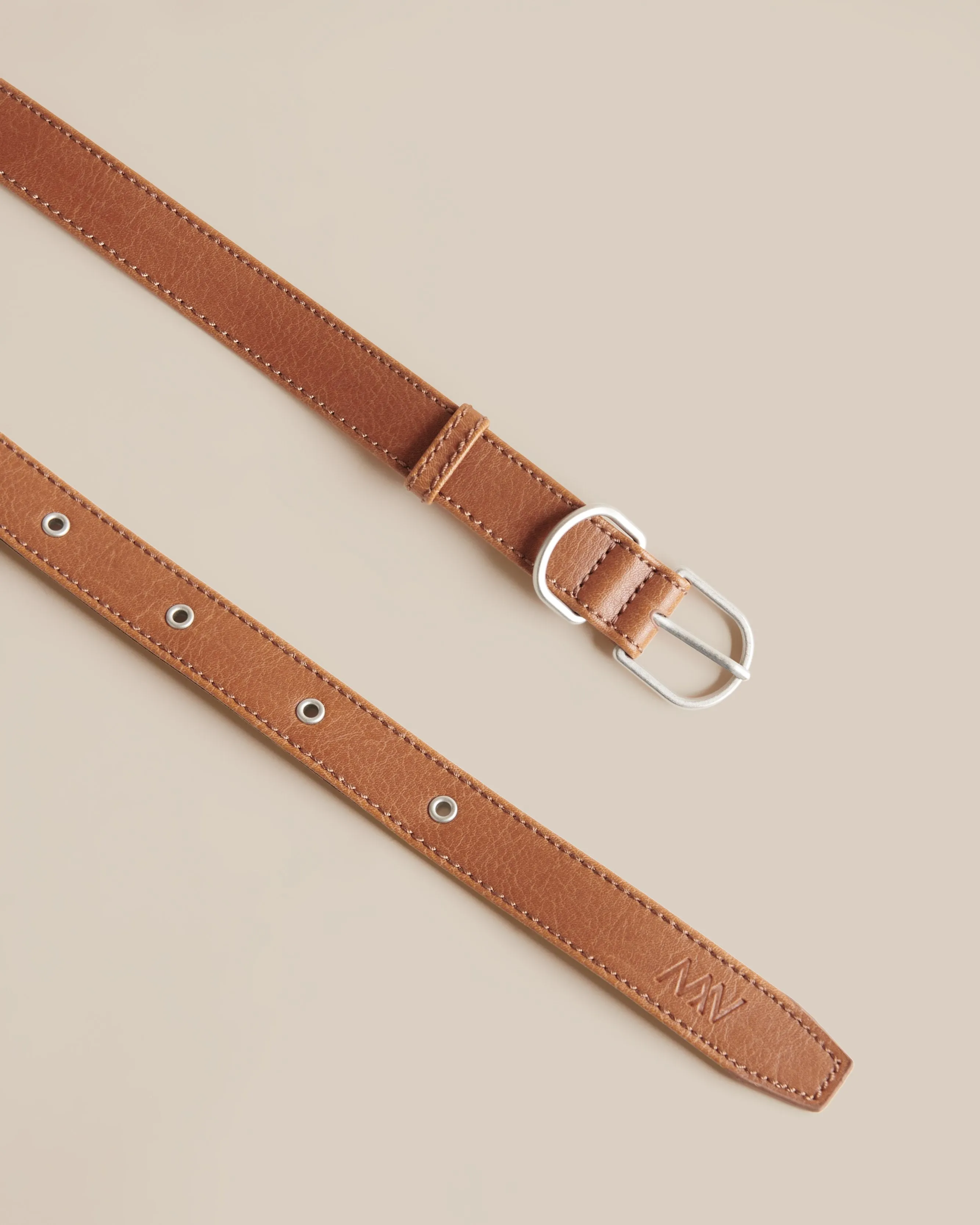 Vegan Leather Skinny Belt