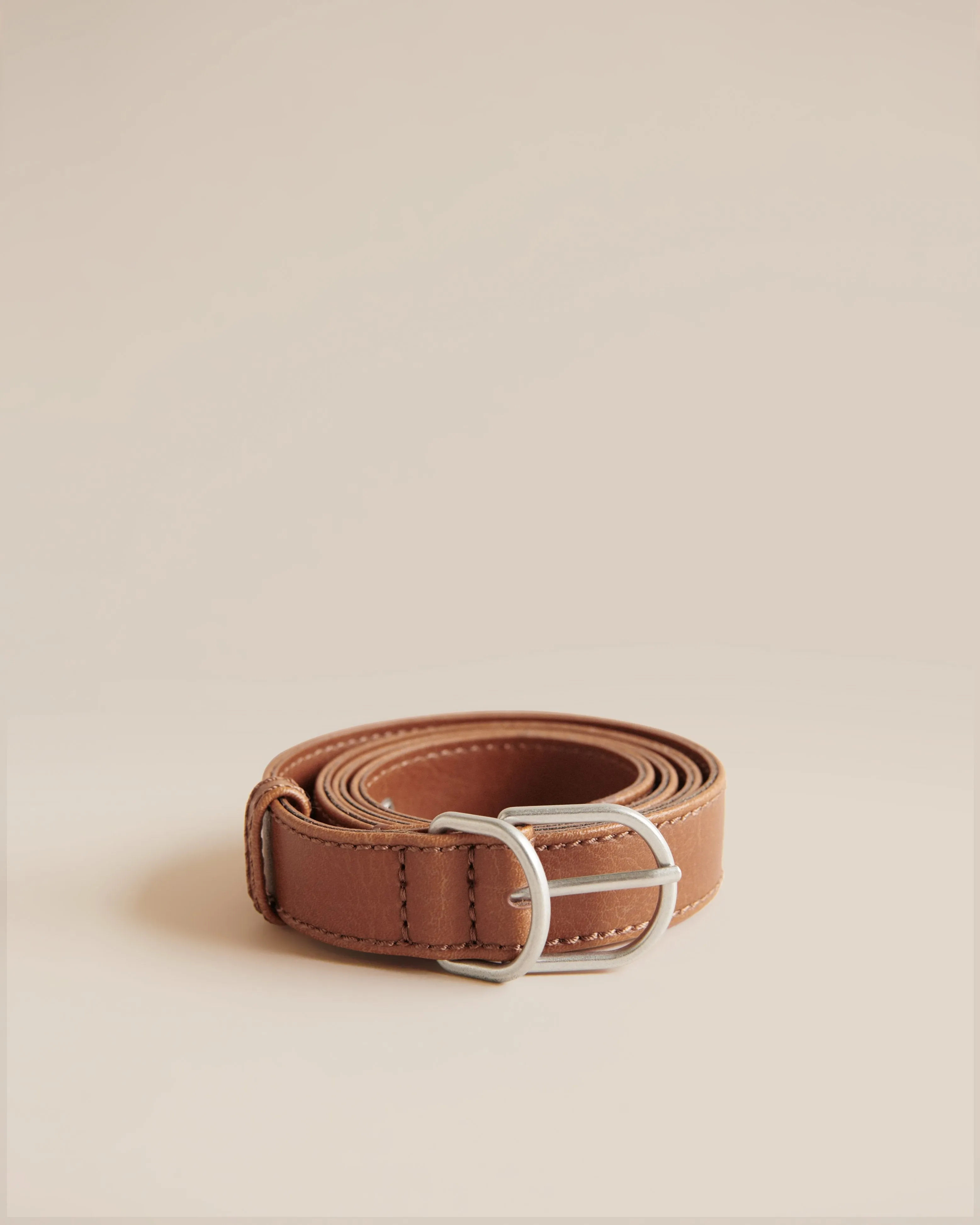 Vegan Leather Skinny Belt