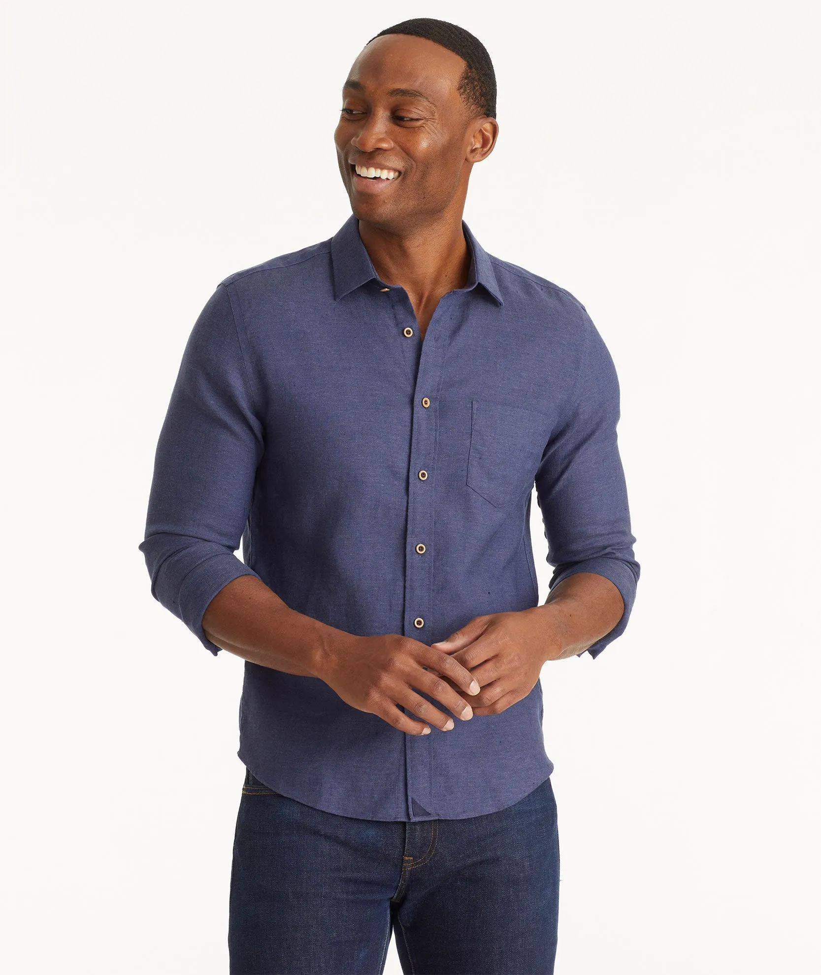 Wrinkle-Resistant Linen Vin Santo Shirt